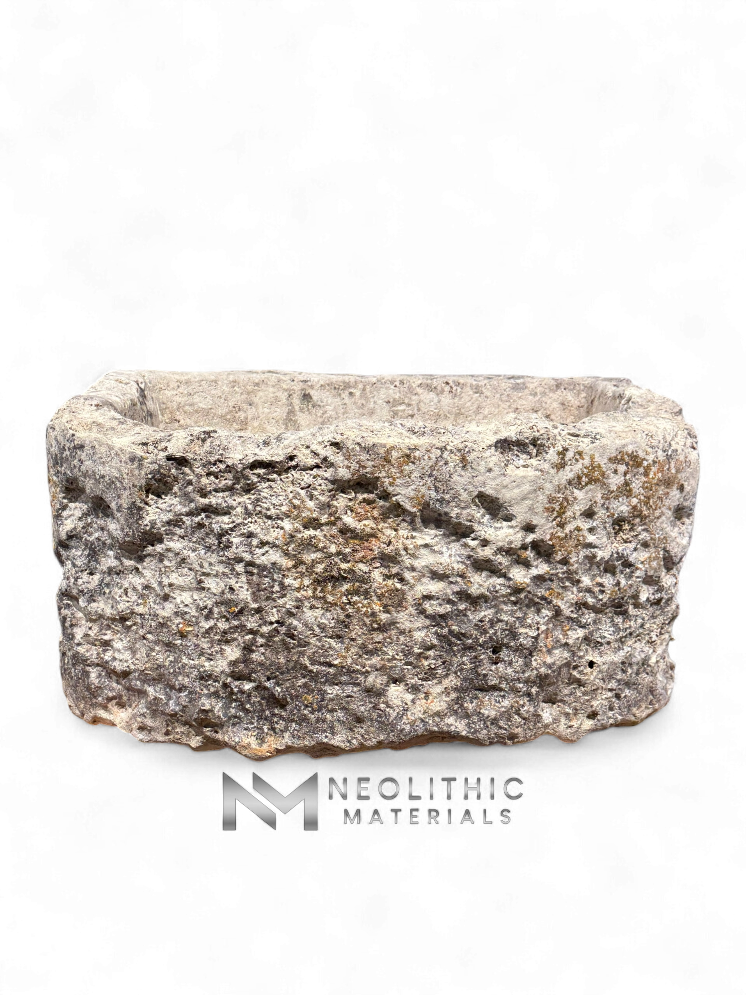 Antique French Limestone Half Moon Trough - Image 6